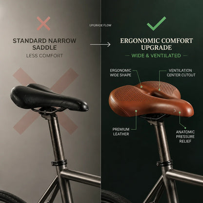 Bike Saddle Noseless Ergonomic Perforated Center Channel