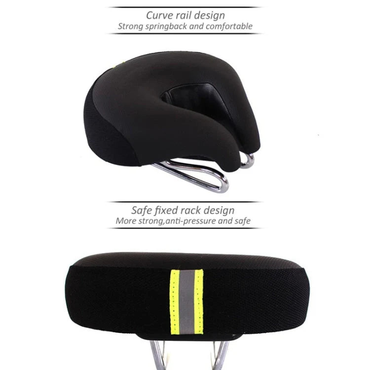 Bike Saddle Noseless Thick Padded & Shock-Absorbing