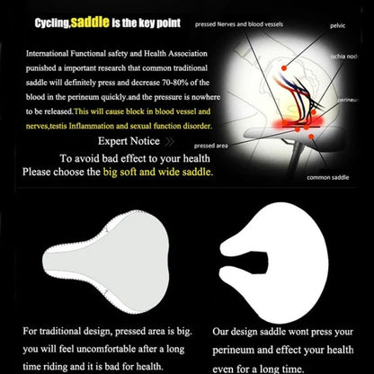 Bike Saddle Noseless Thick Padded & Shock-Absorbing