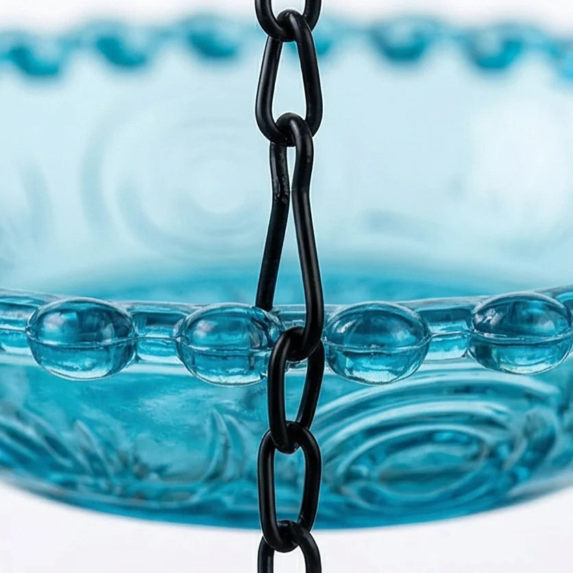 Bird Feeder & Bird Bath Dual-Tier Hanging Weather-Resistant Plastic
