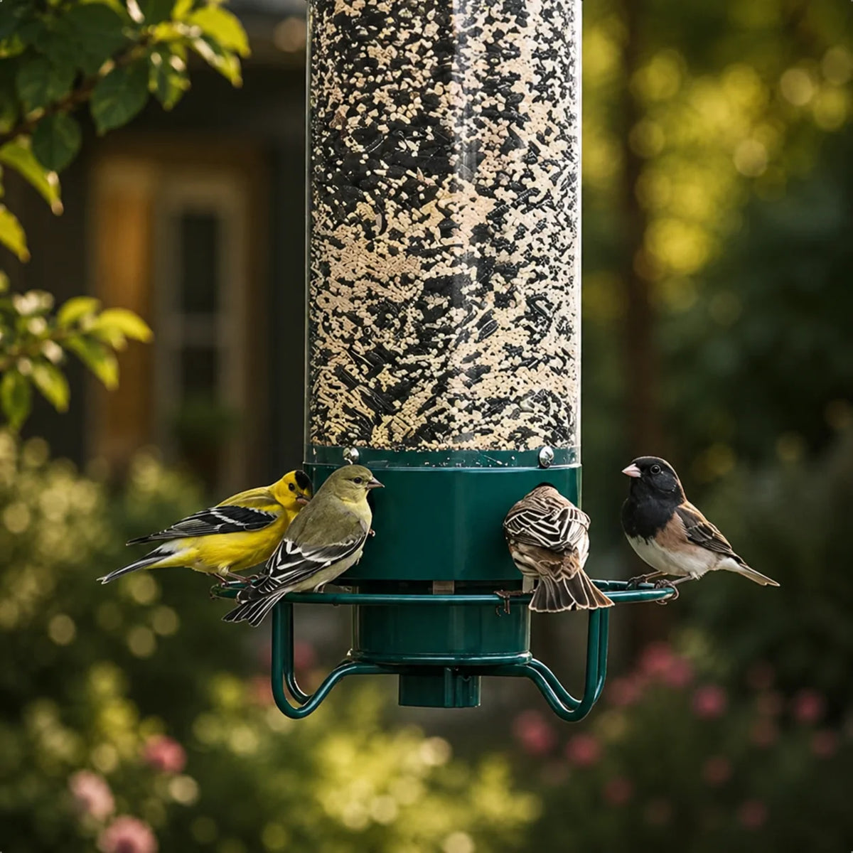 Bird Feeder Squirrel-Proof Weight-Activated Perch Four-Port