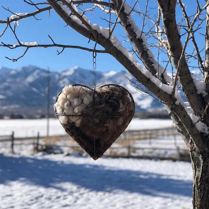 Bird Nest Holder Heart-Shaped Iron Ready-To-Hang