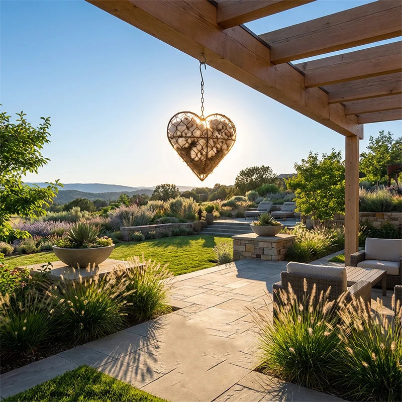 Bird Nest Holder Heart-Shaped Iron Ready-To-Hang