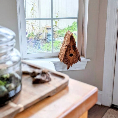 Birdhouse Grandpa Face Design Removable Roof Resin
