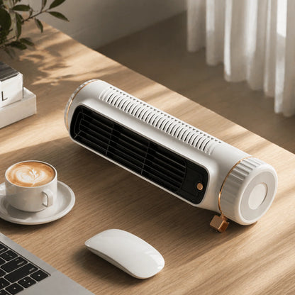 Bladeless Tower Fan USB Rechargeable Quiet 60° Airflow