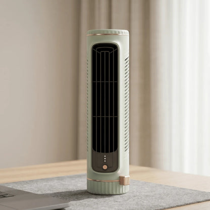 Bladeless Tower Fan USB Rechargeable Quiet 60° Airflow