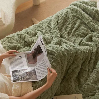 Blanket Lambswool Reversible Microfiber Machine Washable