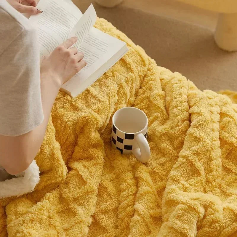 Blanket Lambswool Reversible Microfiber Machine Washable