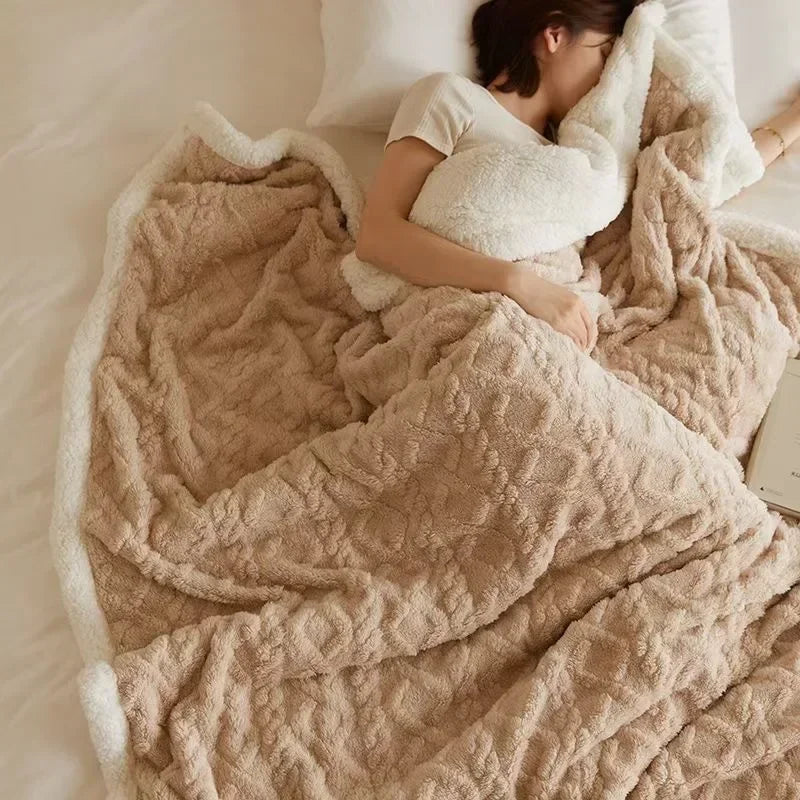 Blanket Lambswool Reversible Microfiber Machine Washable