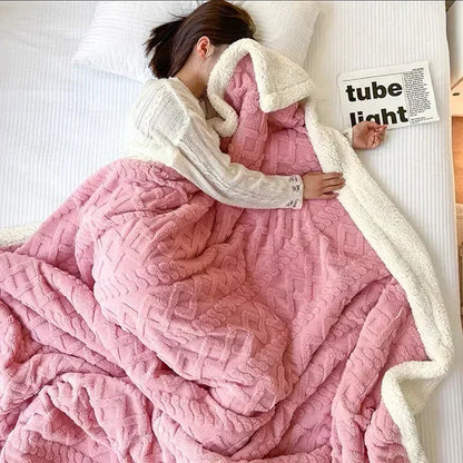 Blanket Lambswool Reversible Microfiber Machine Washable