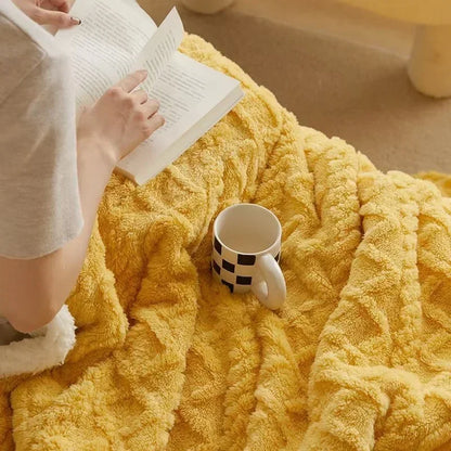 Blanket Thick Lambswool Reversible Machine Washable & Water-Repellent