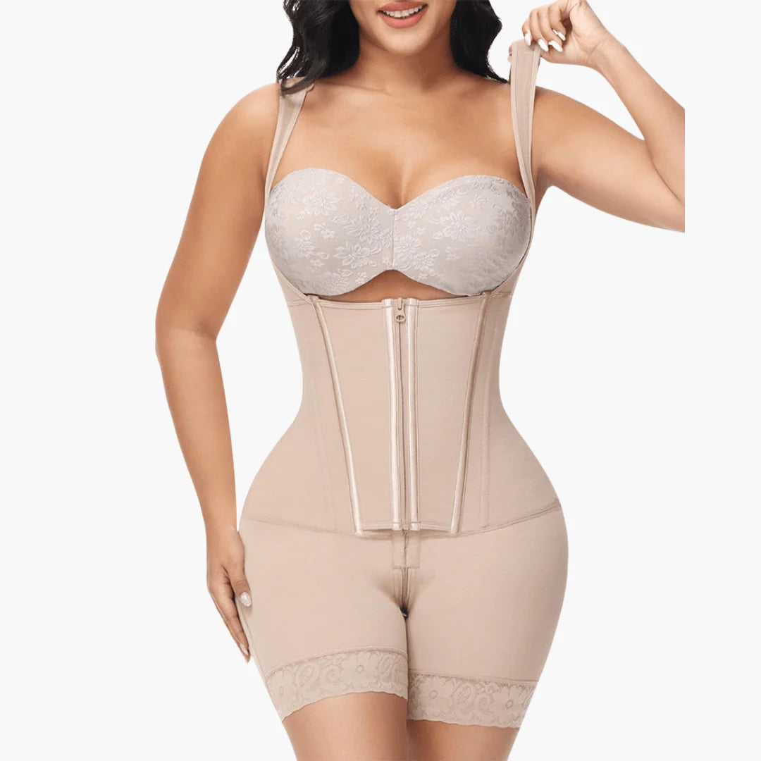 Bodysuit Open-Bust Firm Compression Flexible Boning