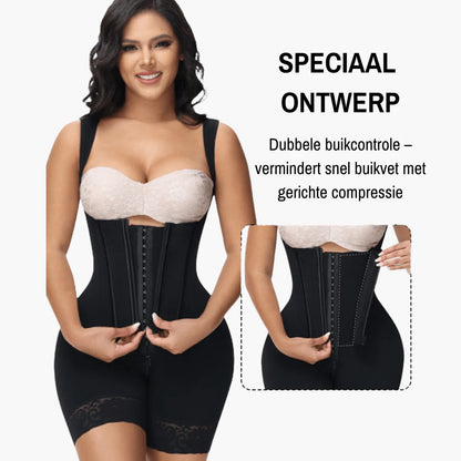 Bodysuit Open-Bust Firm Compression Flexible Boning