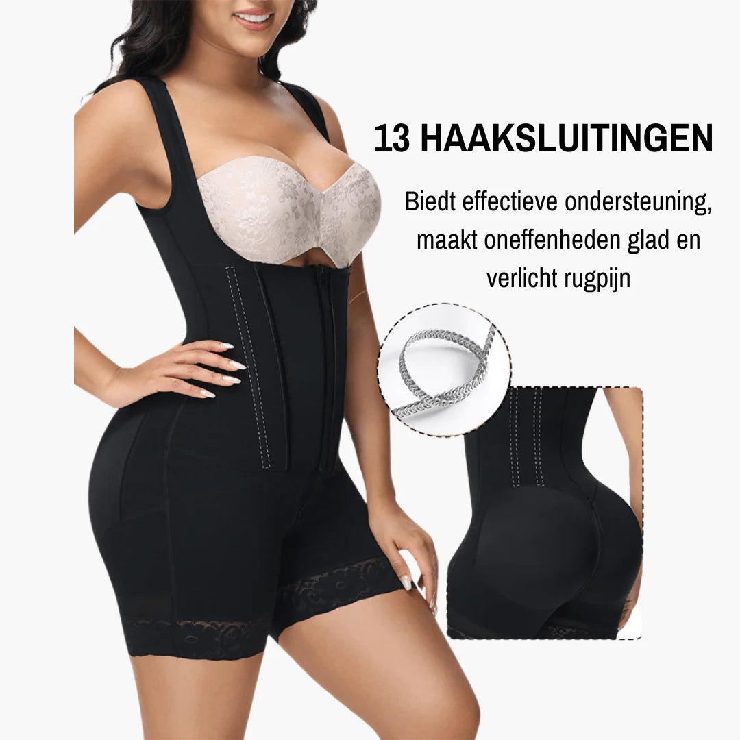 Bodysuit Open-Bust Firm Compression Flexible Boning