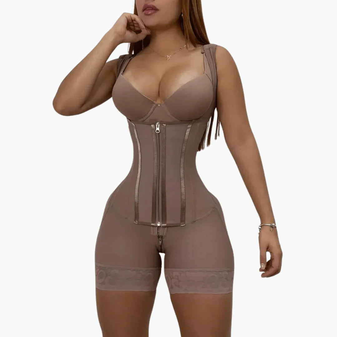 Bodysuit Open-Bust Firm Compression Flexible Boning