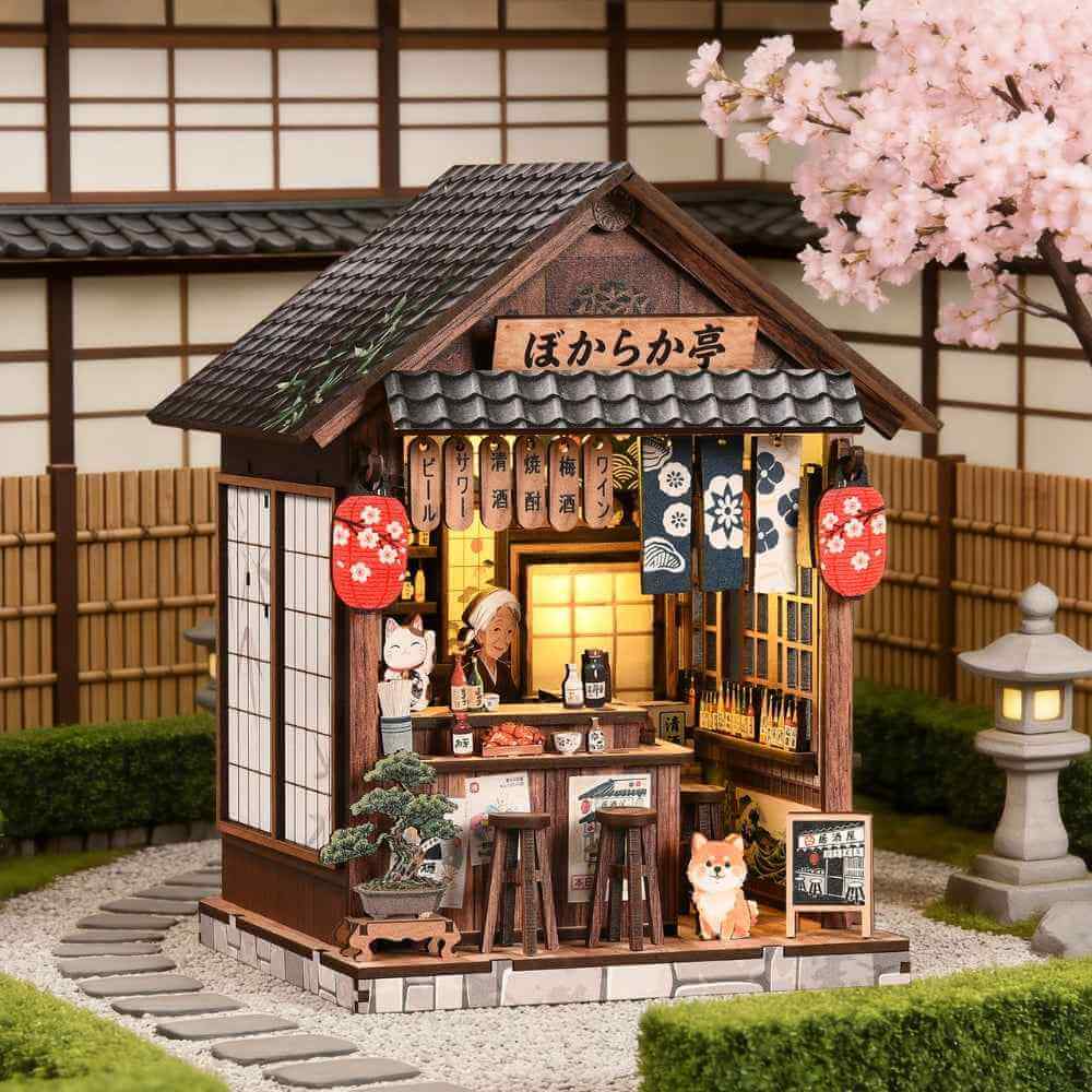 Book Nook Kit Japanese Pub Scene Touch-Switch LED Lighting