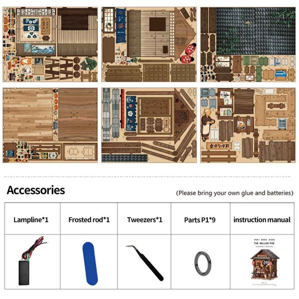 Book Nook Kit Japanese Pub Scene Touch-Switch LED Lighting
