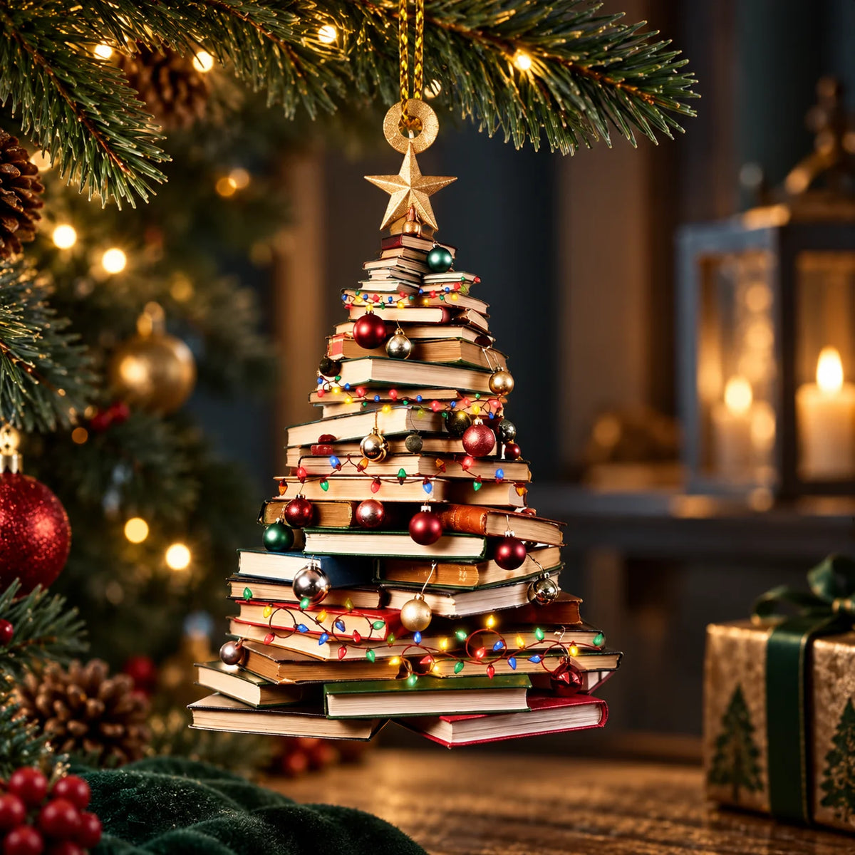 Book Ornament Set Acrylic Double-Sided Full-Color