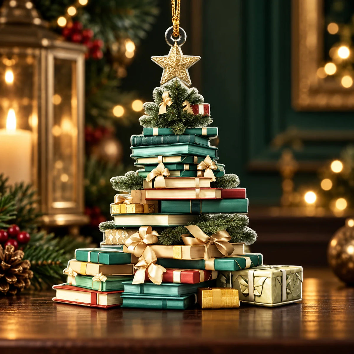 Book Ornament Set Acrylic Double-Sided Full-Color