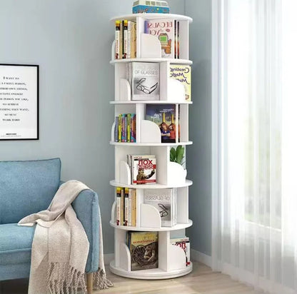 Bookshelf Organizer Wood 5-Tier Stackable With Wheels