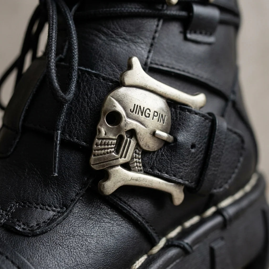 Boots Leather Lace & Dual Buckle Rubber Lug Sole