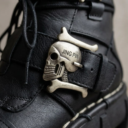 Boots Leather Lace & Dual Buckle Rubber Lug Sole