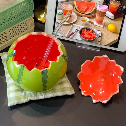 Bowl Mug Watermelon Design Porcelain 20.6 Oz
