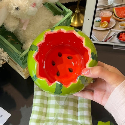 Bowl Mug Watermelon Design Porcelain 20.6 Oz