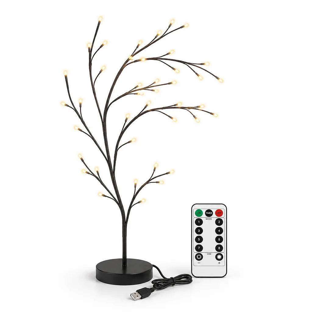 Branch-Shaped LED USB-Powered Remote-Controlled Lamp (8 Lighting Modes)