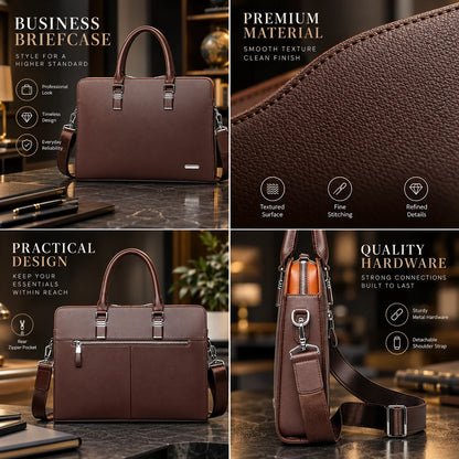Briefcase Padded Laptop Sleeve Fits 15.6 Inch Removable Strap