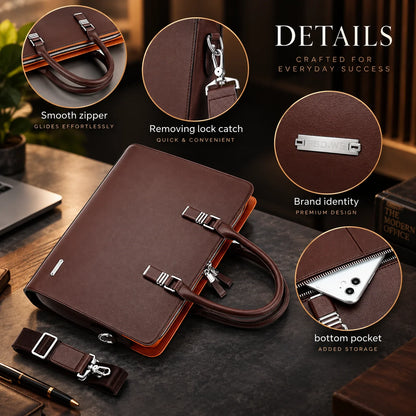 Briefcase Padded Laptop Sleeve Fits 15.6 Inch Removable Strap