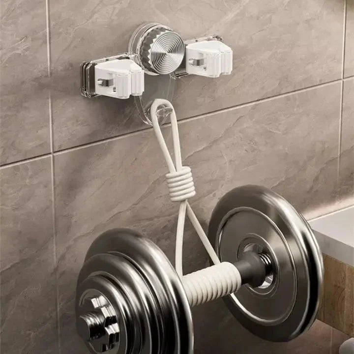 Broom and Mop Holder Suction Cup No-Drill Mount Water-Resistant