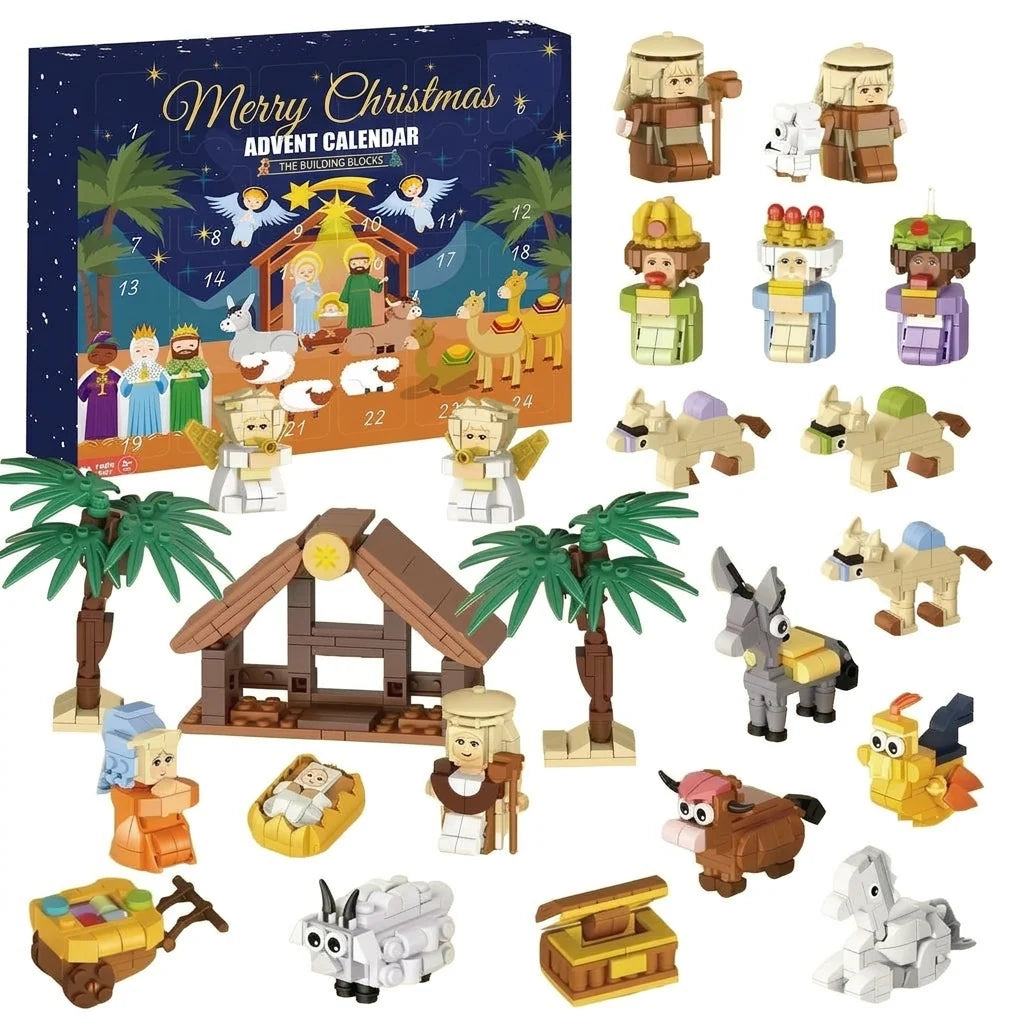 Building Brick Advent Calendar Nativity Scene Set of 24