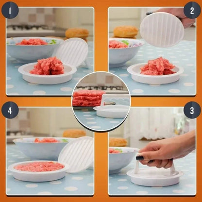 Burger Patty Press Dishwasher-Safe Makes 4 Patties