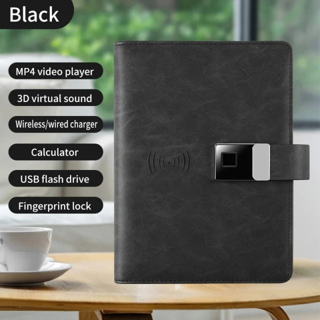 Business Notebook Wireless Charging Fingerprint Lock 10,000 mAh Battery