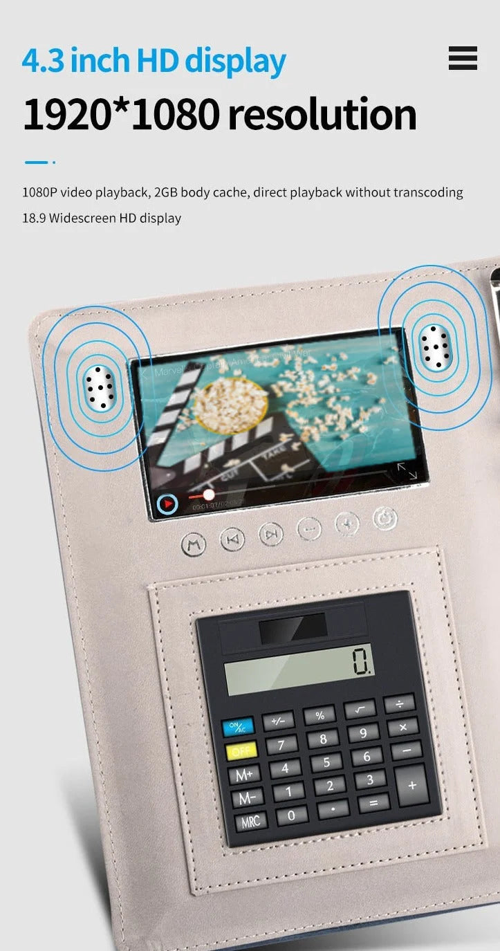 Business Notebook Wireless Charging Fingerprint Lock 10,000 mAh Battery