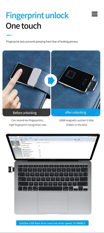 Business Notebook Wireless Charging Fingerprint Lock 10,000 mAh Battery