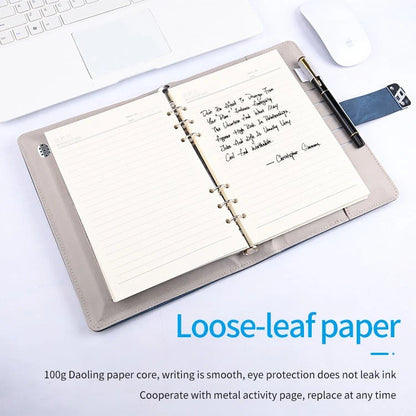 Business Notebook Wireless Charging Fingerprint Lock 10,000 mAh Battery