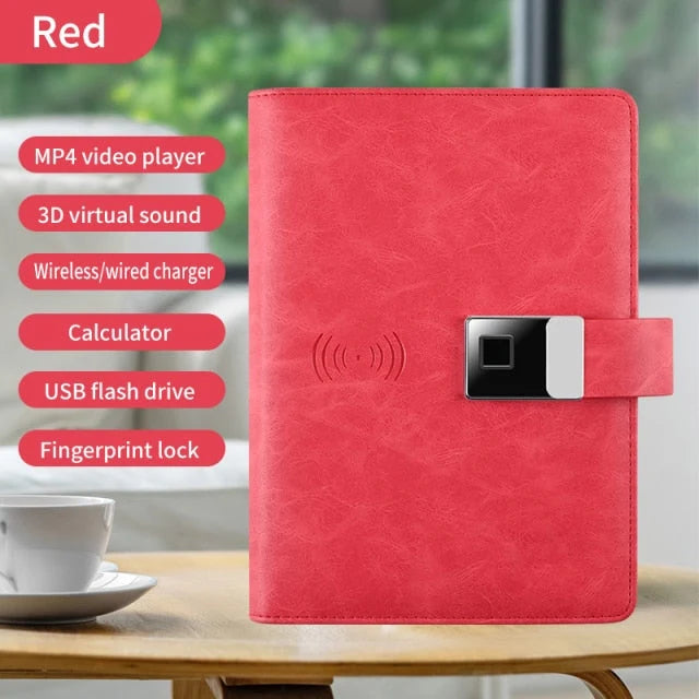 Business Notebook Wireless Charging Fingerprint Lock 10,000 mAh Battery