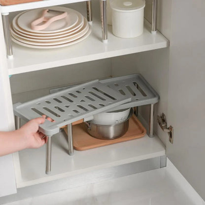 Cabinet Organizer Shelf Adjustable Foldable Anti-Skid Feet