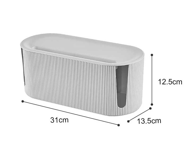 Cable Organizer Box Plastic Spacious Storage for Cords & Chargers