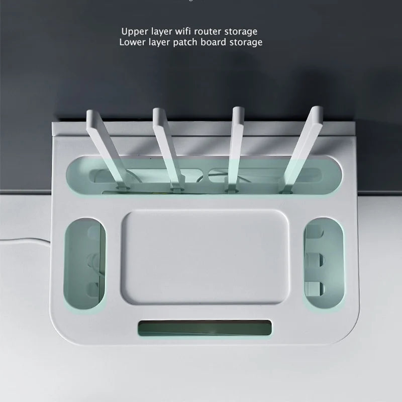 Cable Organizer Box Wall-Mounted Ventilated Router Storage