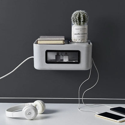 Cable Organizer Box Wall-Mounted Ventilated Router Storage