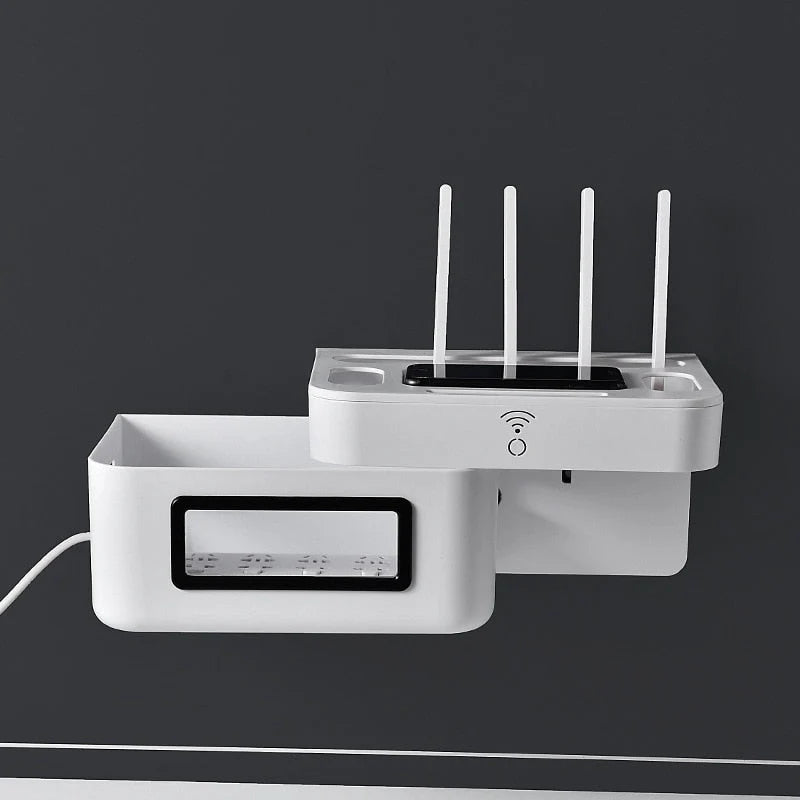 Cable Organizer Box Wall-Mounted Ventilated Router Storage