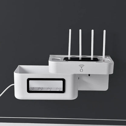 Cable Organizer Box Wall-Mounted Ventilated Router Storage
