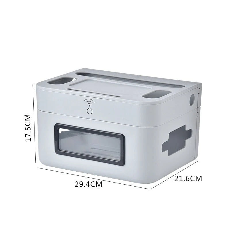 Cable Organizer Box Wall-Mounted Ventilated Router Storage