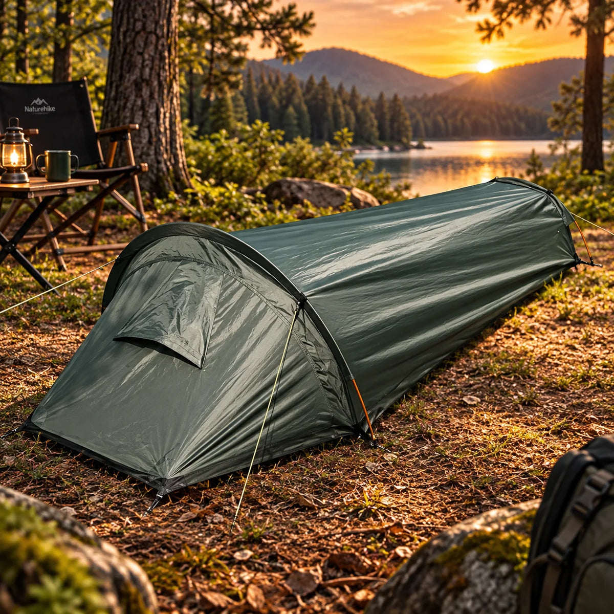 Camping Tent Single-Person Ultralight Mesh Ventilation & Reinforced Floor