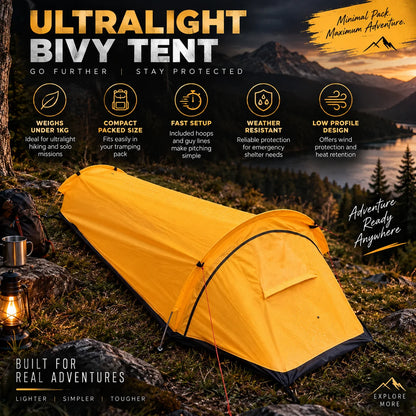 Camping Tent Single-Person Ultralight Mesh Ventilation & Reinforced Floor