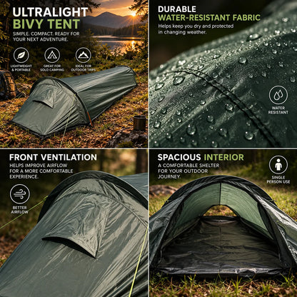 Camping Tent Single-Person Ultralight Mesh Ventilation & Reinforced Floor