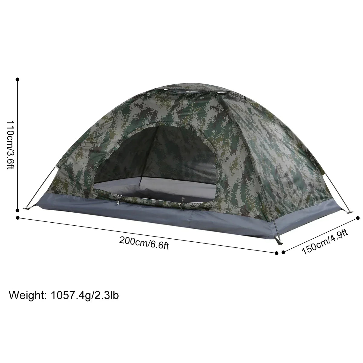 Camping Tent Ultralight UV-Protective Fine Mesh Door